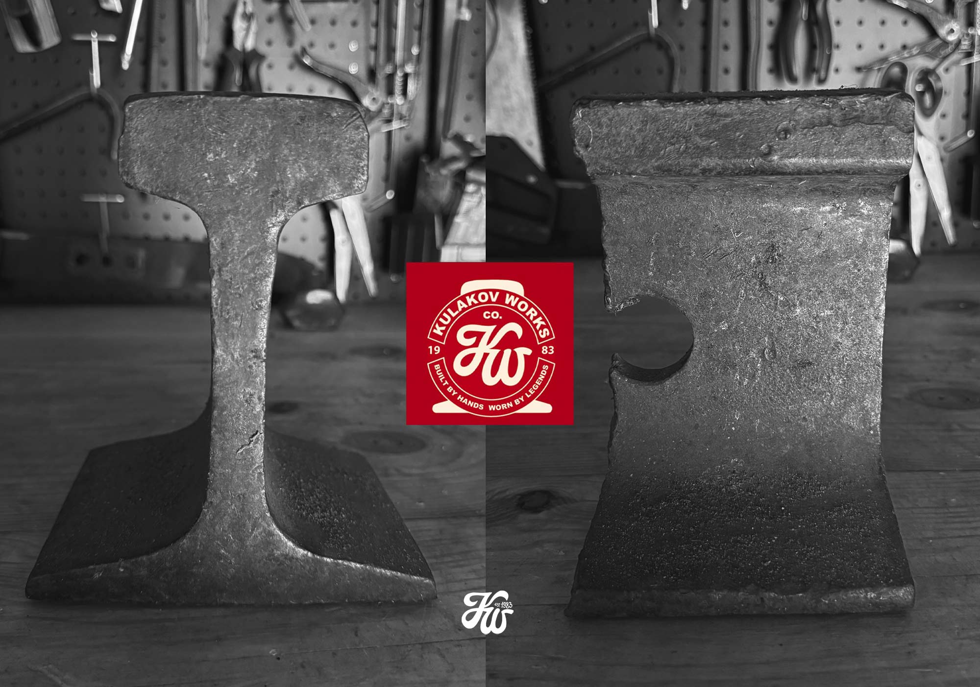 Логотип Kulakov Works с железнодорожным рельсом 