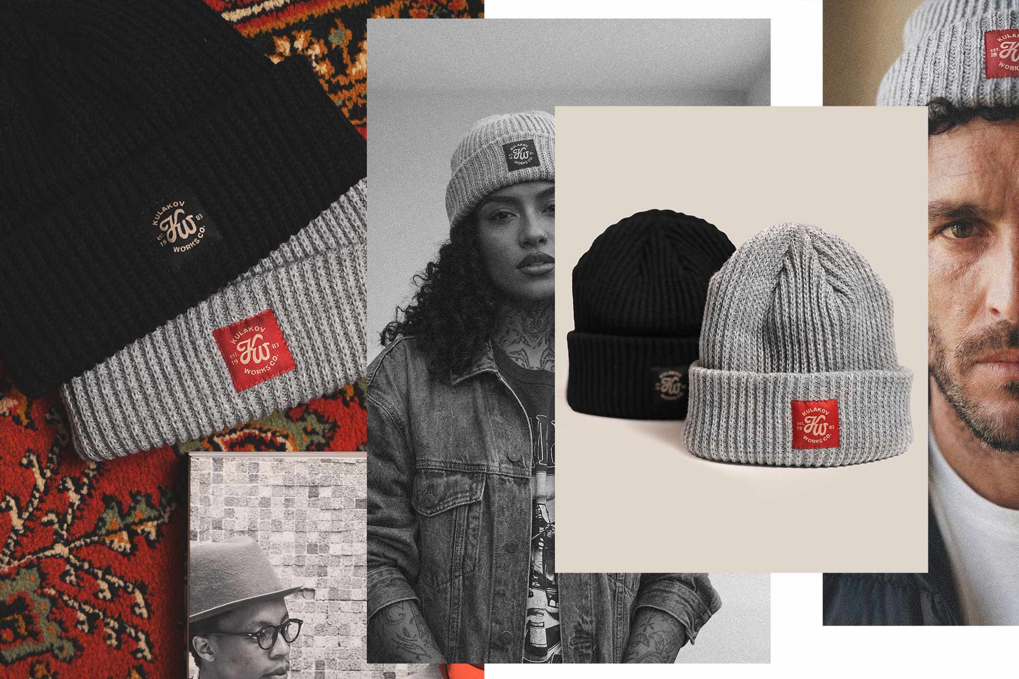 Базовые шапки Kulakov Works черного и серого цвета