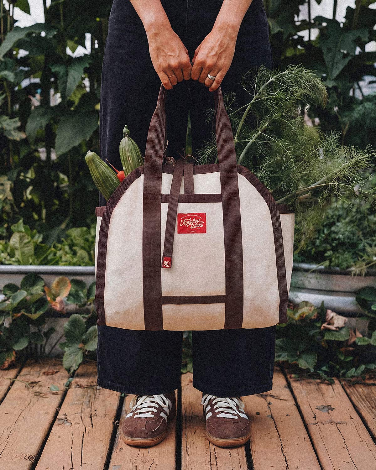 Бежевая брезентовая сумка Kulakov