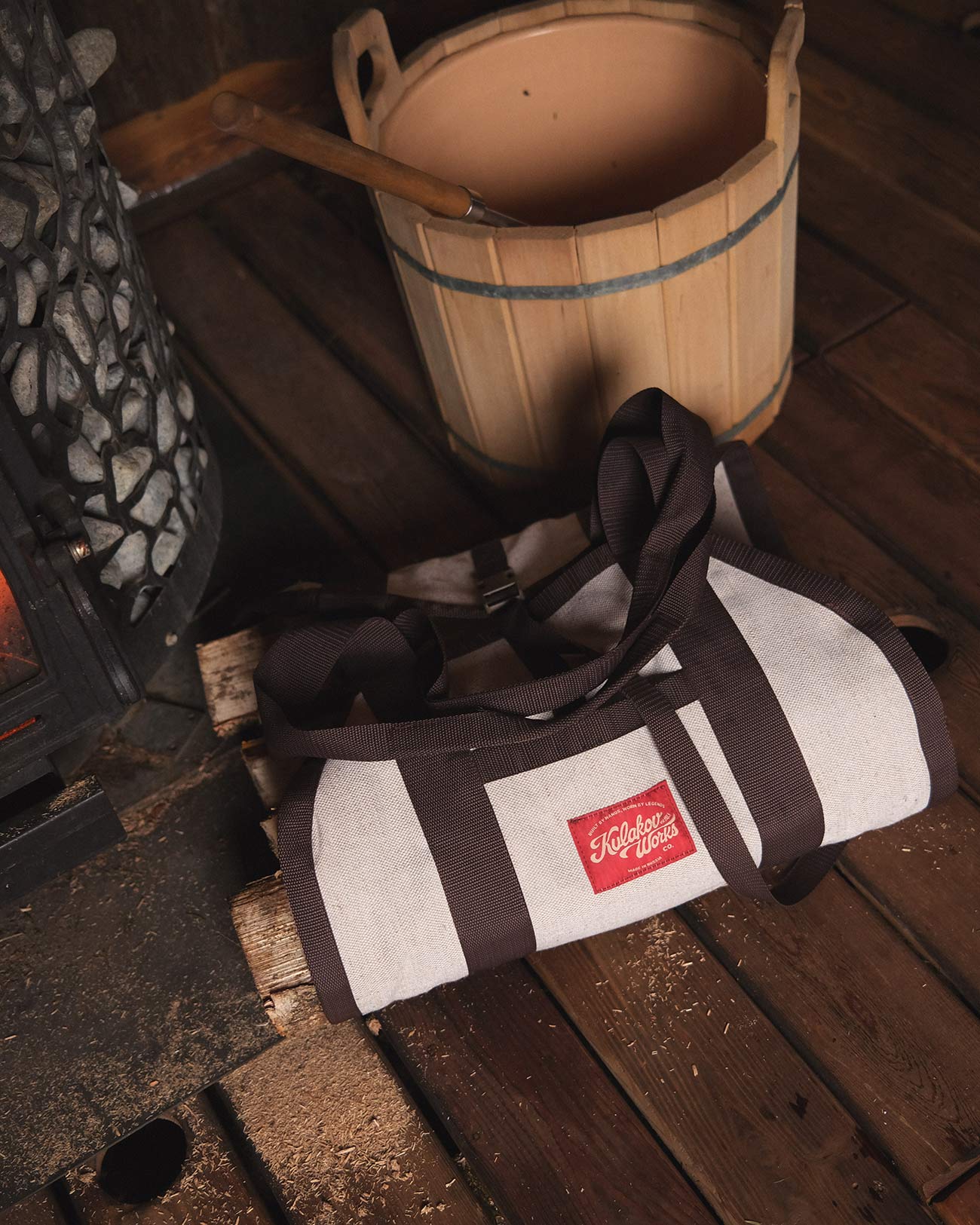 Сумка для переноски дров из прочной парусины